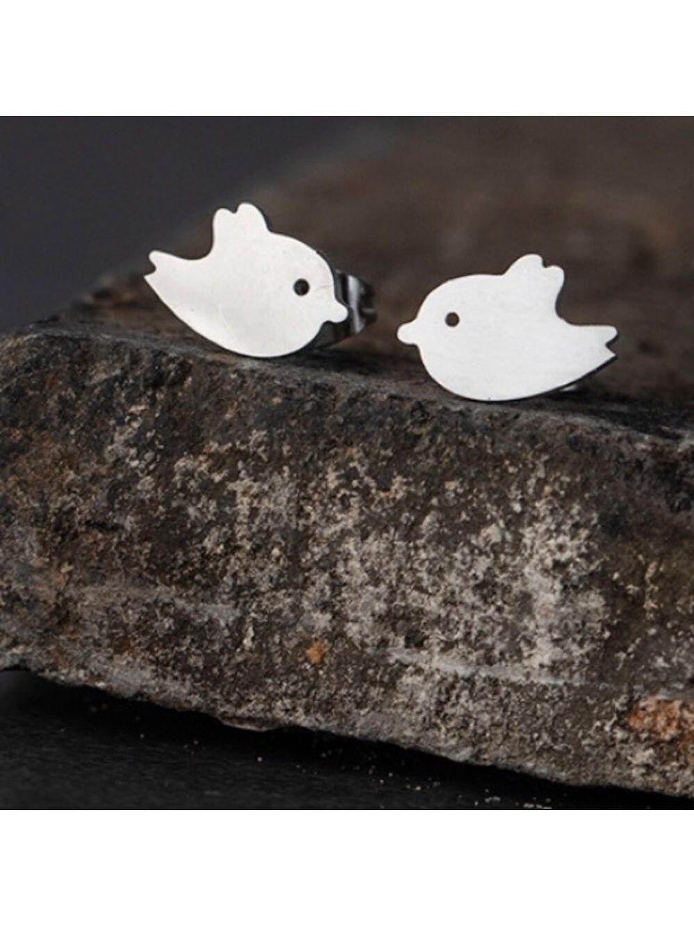Little Birds twitter style boutique titanium stainless steel stud earrings NWT